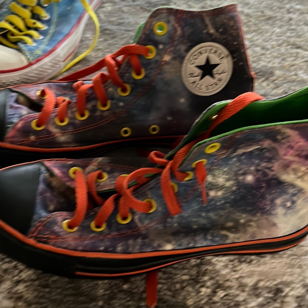 COPY - Astral sky purple orange black converse all star 8 10 dr who Tardis T40 …